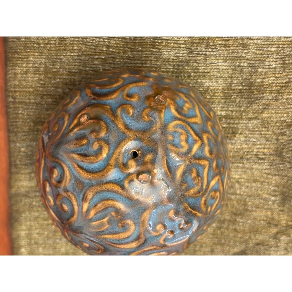 Pier 1 Imports Set of 2 Decorative Orbs, golden rope Tassel, 4 beaded napkins ++